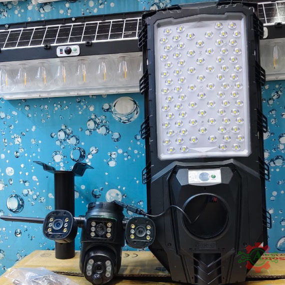 450 Watts 2-in-1 Solar Street Light with AI Triple-Lens Solar Camera