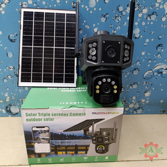 Dual Lens Solar Triple Screens 4G PTZ 360 CCTV Camera