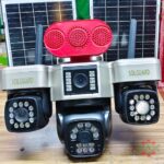 Four Lens 4G PTZ Solar Camera with High Siren Alarm
