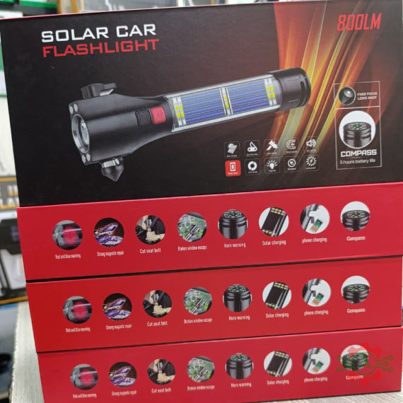 Solar Car Flashlight 800LM